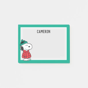 Post-it® cacahuètes Snoopy Chat d'hiver et Casquette Aj