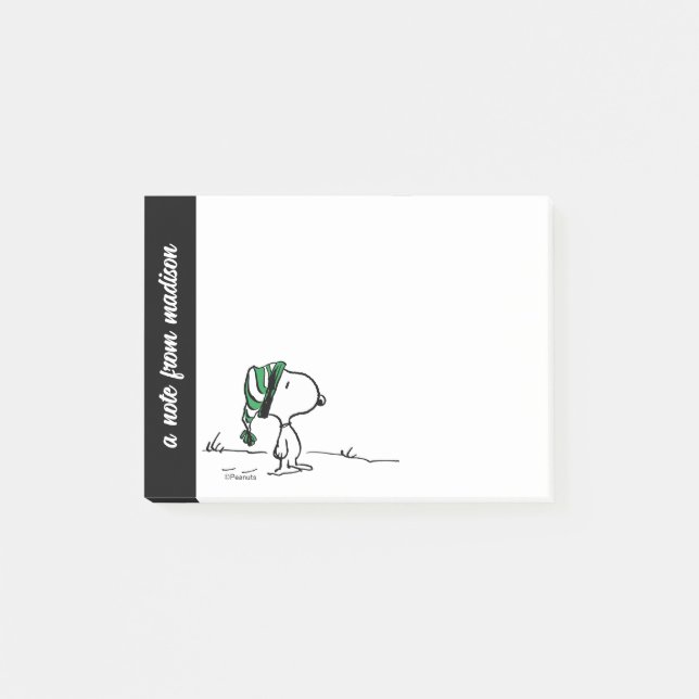 Post-it® cacahuètes | Snoopy Green Casquette de neige (Devant)