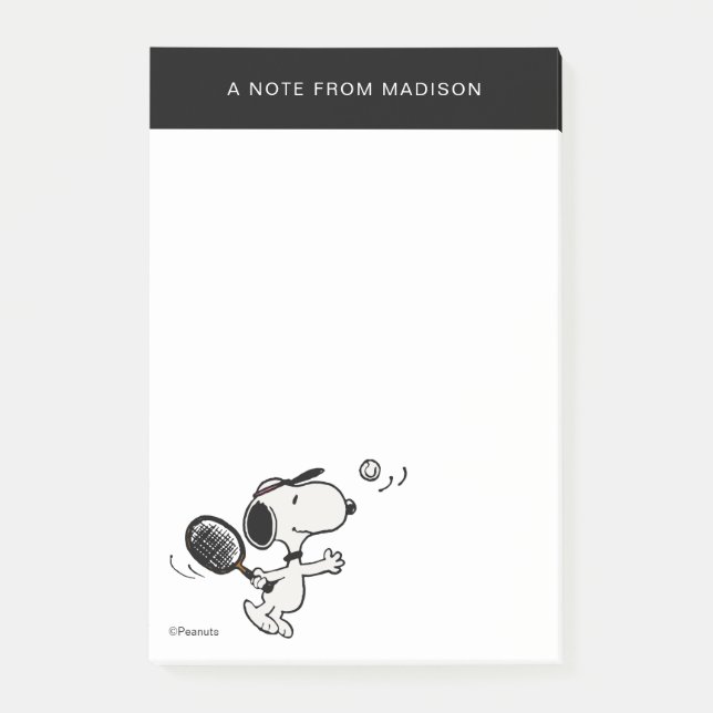 Post-it® cacahuètes | Snoopy Joue Au Tennis (Devant)