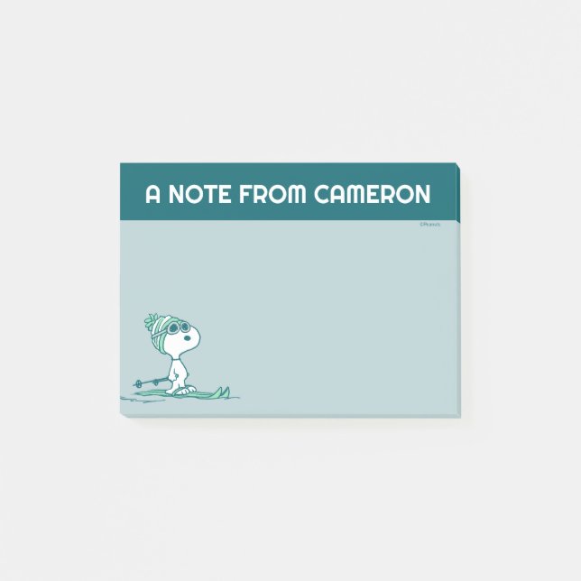 Post-it® cacahuètes | Snoopy sur Skis (Devant)