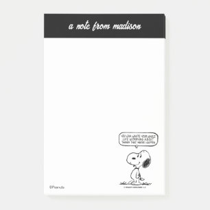 Post-it® cacahuètes Snoopy Vous ne pouvez pas regarder to