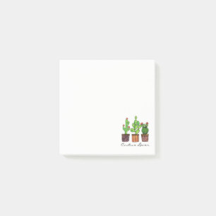 Post-it® Cactus mignon d'aquarelle dans des pots