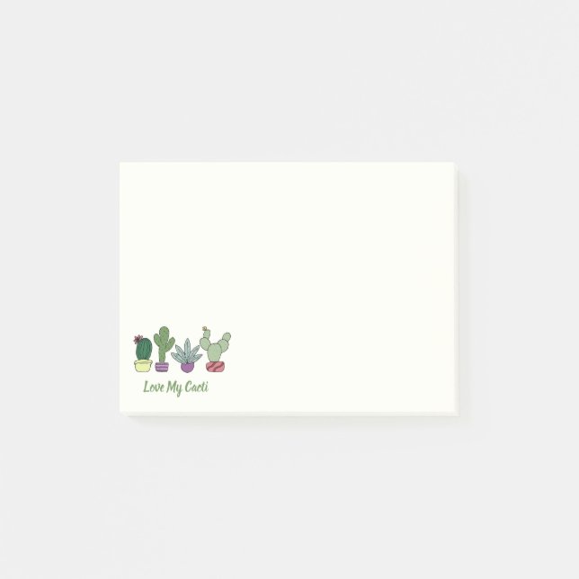 Post-it® Cactus mignons Pots Plantes Aimer Mon Cactus Succu (Devant)