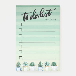 Post-it® Cactus, Succulents Green To Do List