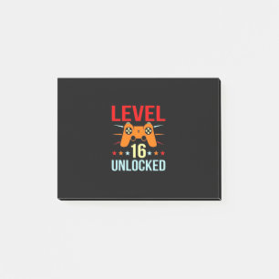 Post-it® Cadeau d'anniversaire   Gamer déverrouillé de nive