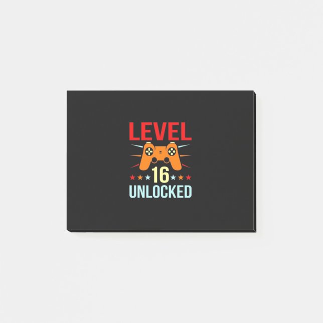 Post-it® Cadeau d'anniversaire | Gamer déverrouillé de nive (Devant)
