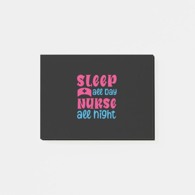 Post-it® Cadeau infirmière | Dormir toute la journée Infirm (Devant)