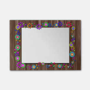 Post-it® Cadre en bois floral Post It Notes
