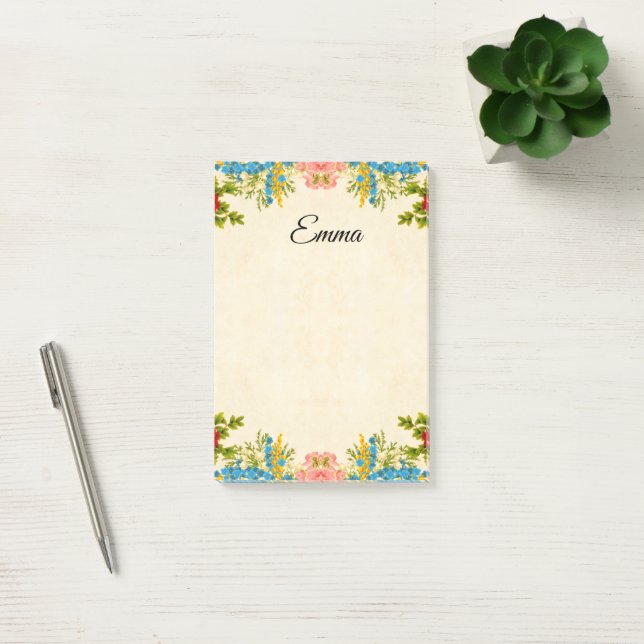 Post-it® Cadre floral vintage (Bureau)
