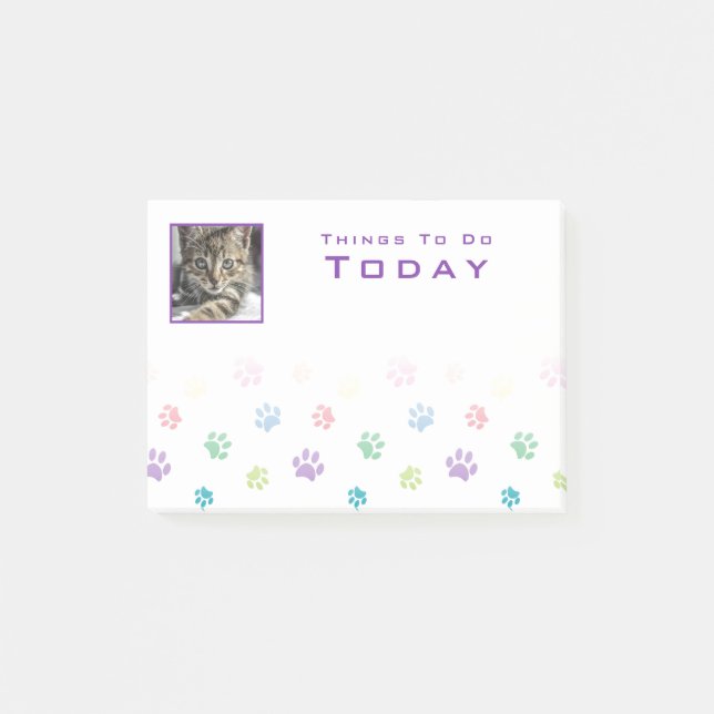 Post-it® Cadre photo violet couleur Empreintes de pattes (Devant)