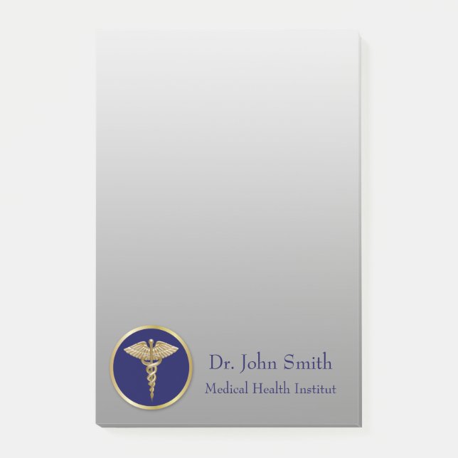 Post-it® Caduceus Médicale professionnel Gold Blue (Devant)