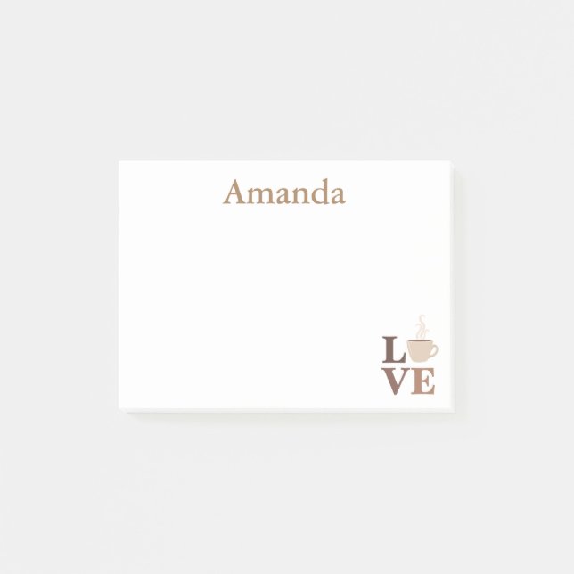 Post-it® Café Amour Blanc et Brown (Devant)