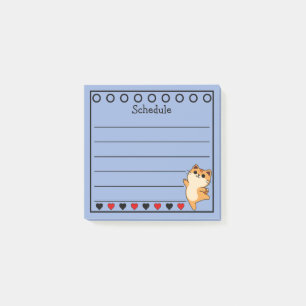 Post-it® Calendrier Chat Orange Gingembre Bleu
