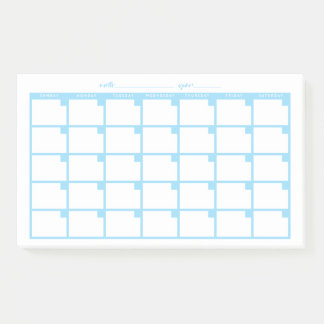 Post-it® Calendrier des notes collantes non datées - bleu c