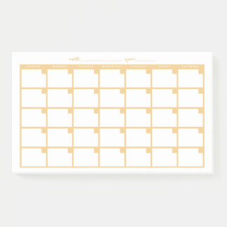 Post-it® Calendrier des notes collantes non datées - Jaune