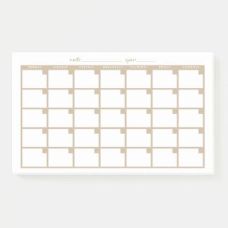 Post-it® Calendrier des notes collantes non datées - Tan