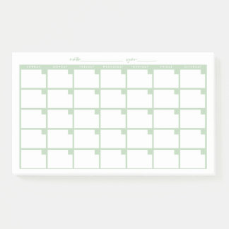 Post-it® Calendrier des notes collantes non datées - Vert c