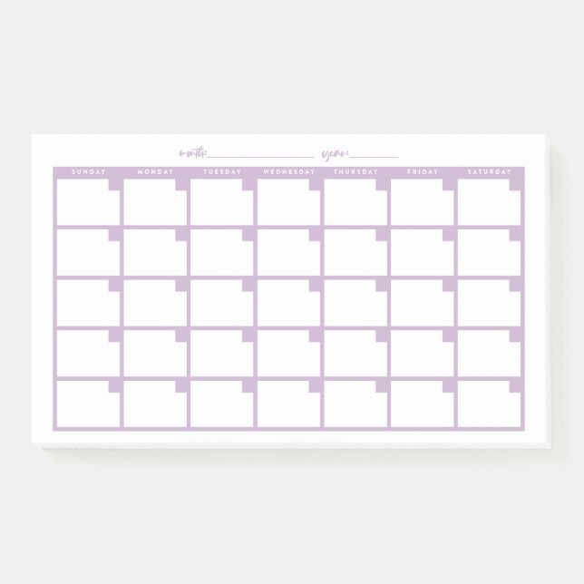 Post-it® Calendrier des notes collantes non datées - violet (Devant)