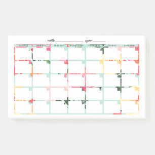 Post-it® Calendrier Floral de la menthe non daté