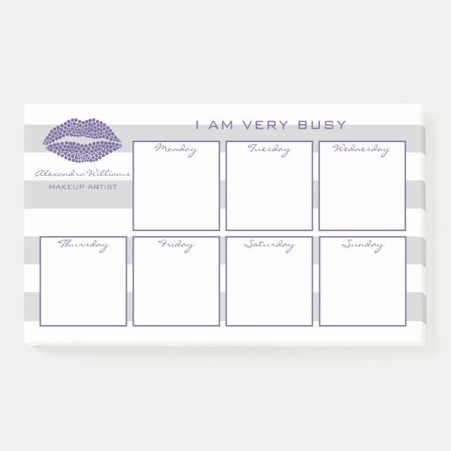 Post-it® Calendrier hebdomadaire chic de beauté moderne (Devant)