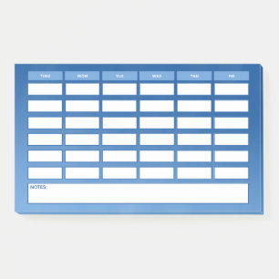 Post-it® Calendrier hebdomadaire simple Blue Ombre