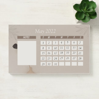 Post-it® Calendrier mensuel minimaliste Brown beige