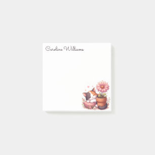 Post-it® Calico Kitten Chat couché et Carré de marguerite r