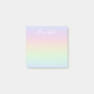 Post-it® Calligraphie blanche ombre arc-en-ciel pastel