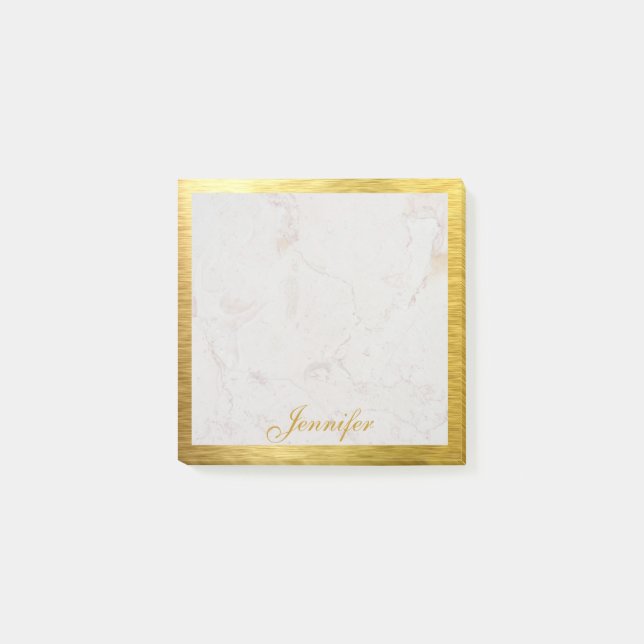 Post-it® Calligraphie du Marbre blanc du cadre d'or Faux (Devant)