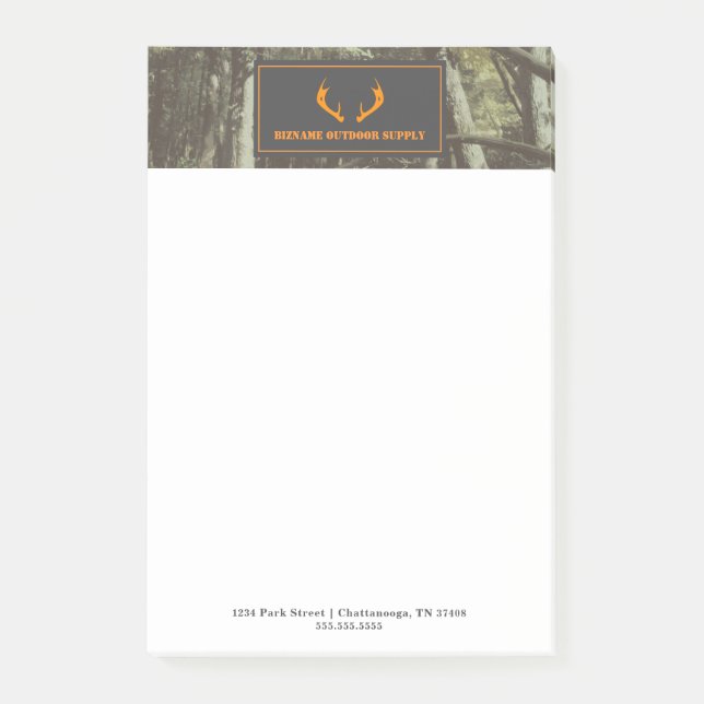 Post-it® Camo Orange Deer Antlers Boutique Extérieure (Devant)