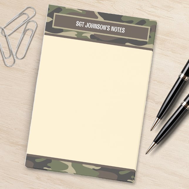 Post-it® Camouflage de fatigue de l'armée de camo Brown et  (military camo army fatigue camouflage notepad)
