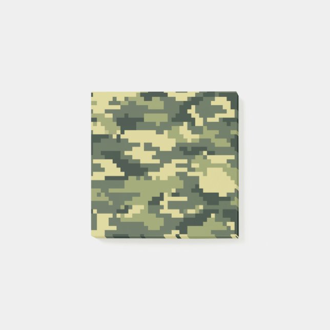 Post-it® Camouflage numérique en bois à 8 bits / Camo (Devant)