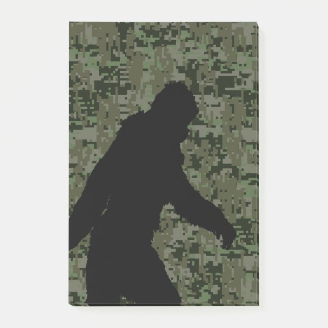 Post-it® Camouflage numérique en silhouette noire Sasquatch (Devant)