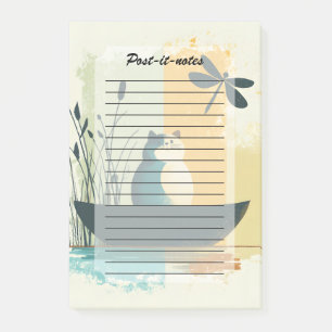 Post-it® Canot de chat blanc minimaliste Abstrait Lake Chub