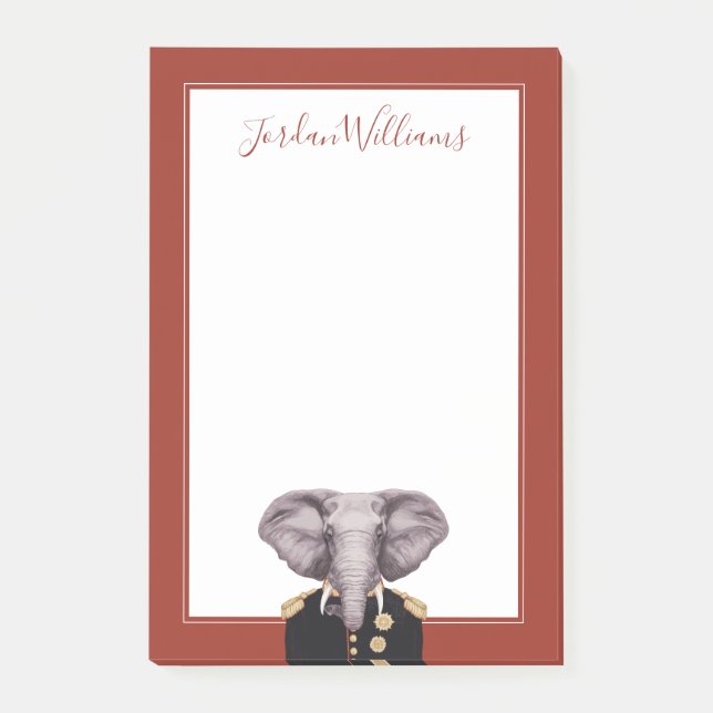 Post-it® Capitaine Elephant | ajoutent votre nom (Devant)