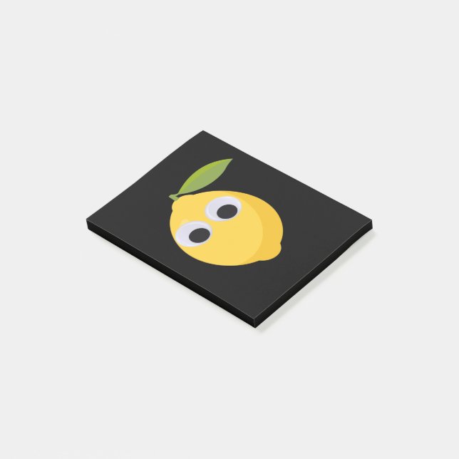 Post-it® Caractère citron mignon avec yeux googly (Incliné)