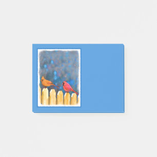 Post-it® Cardinals on the Fence Painting - Art original