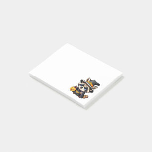 Post-it® Caricature adorable sorcière raccoon