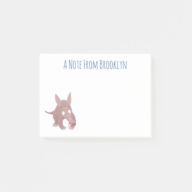 Post-it® Caricature amusante de Aardvark (Devant)