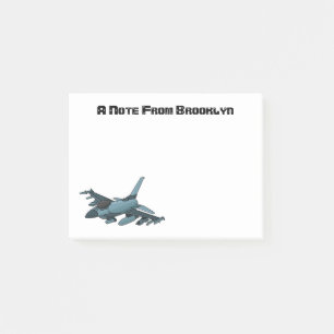 Post-it® Caricature d'avion de chasse militaire