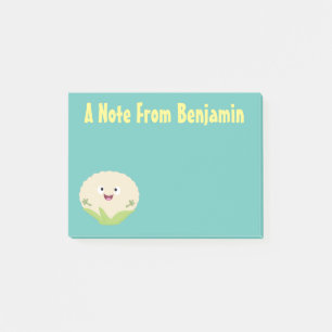 Post-it® Caricature de légume de chou-fleur joyeux