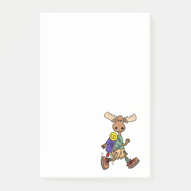 Post-it® Caricature de Moose Hiker (Devant)