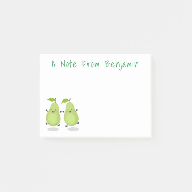 Post-it® Caricature de poires bondissantes jolies (Devant)