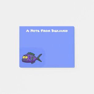 Post-it® Caricature de poisson de Piranha