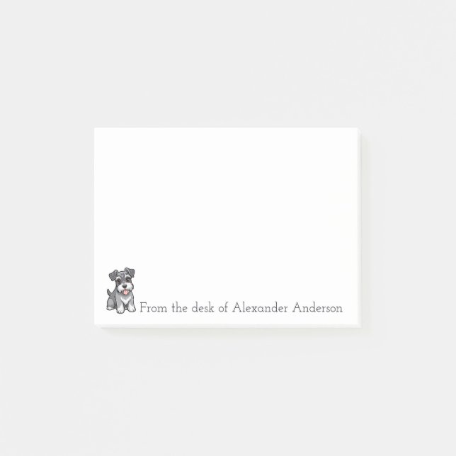 Post-it® Caricature de Schnauzer Miniature Cute Personnalis (Devant)