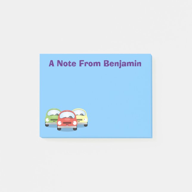 Post-it® Caricature de voitures Cute kawaii (Devant)