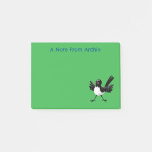 Post-it® Caricature de Willie Wagtail australienne personna