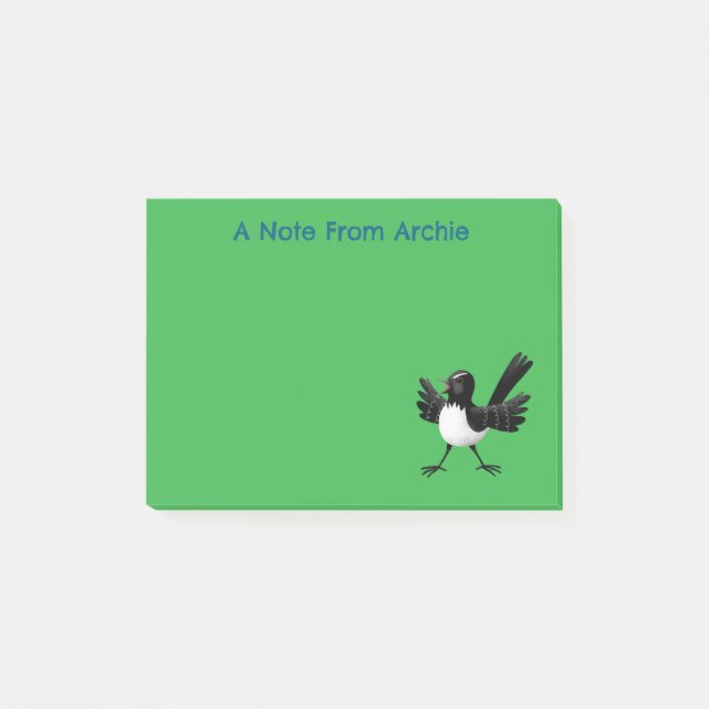 Post-it® Caricature de Willie Wagtail australienne personna (Devant)