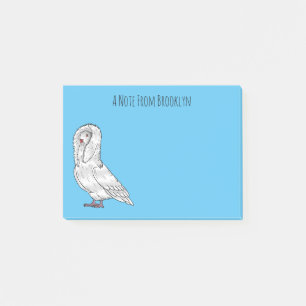Post-it® Caricature d'oiseau pigeon Jacobin