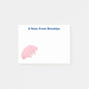Post-it® Caricature d'ours d'eau tardigrade rose mignon